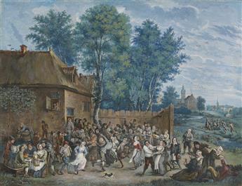 FLEMISH SCHOOL, 18TH CENTURY Village Kermesse Scenes after Pieter Bruegel (A Pair).